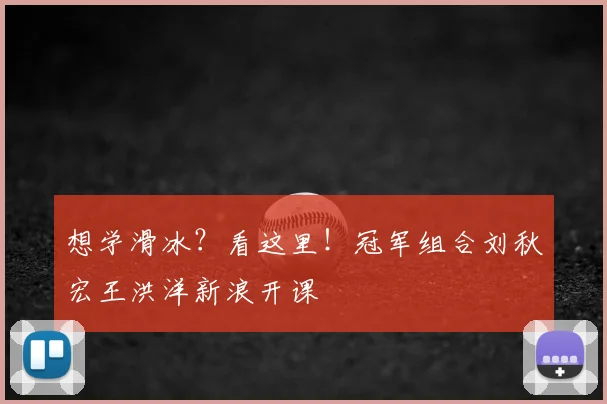 想学滑冰？看这里！冠军组合刘秋宏王洪洋新浪开课