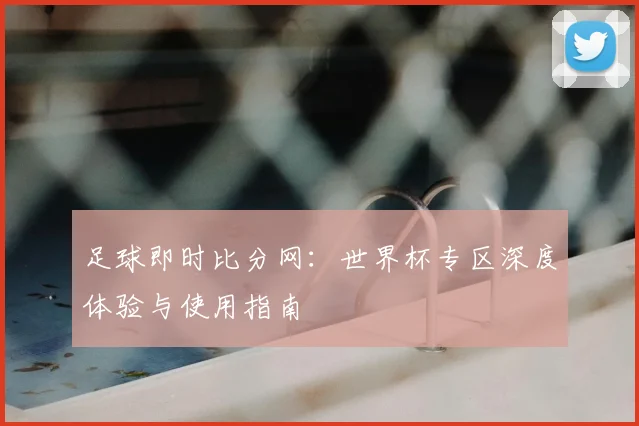 足球即时比分网：世界杯专区深度体验与使用指南